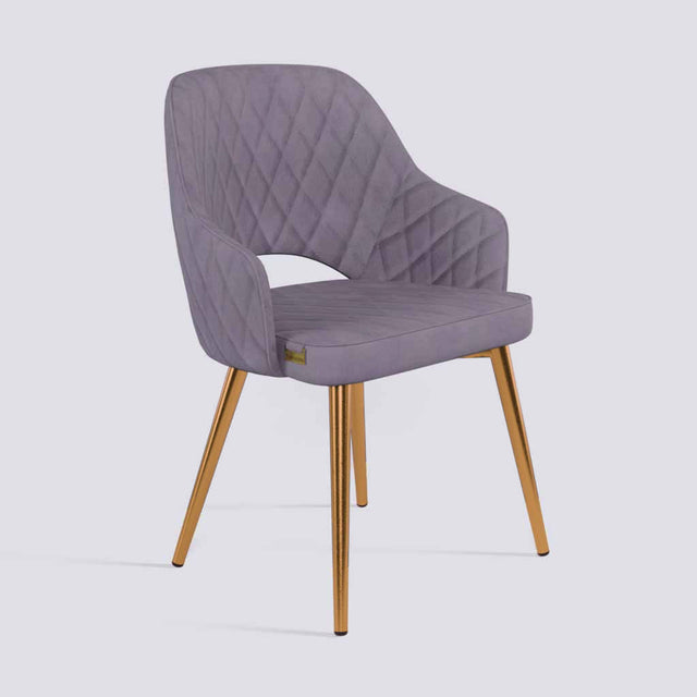 Mozza Dining Chair In Rose Gold Electroplated Metal Base | 502