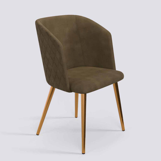Modish Dining Chair In Rose Gold Electroplated Metal Base | 491