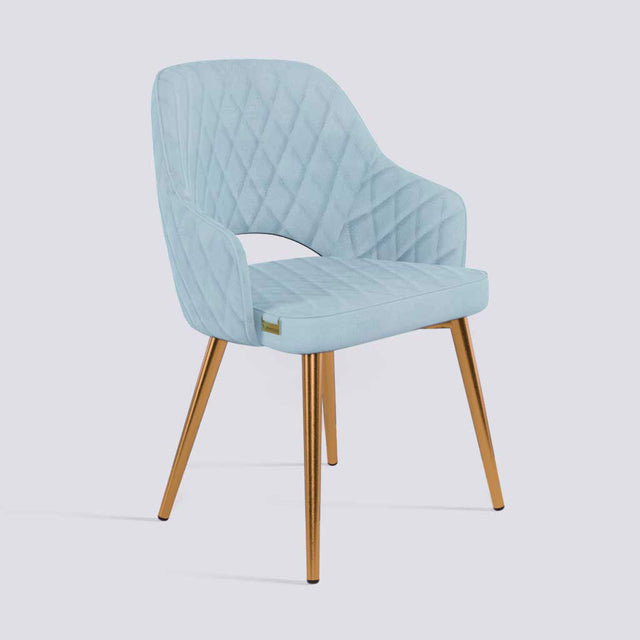 Mozza Dining Chair In Rose Gold Electroplated Metal Base | 502