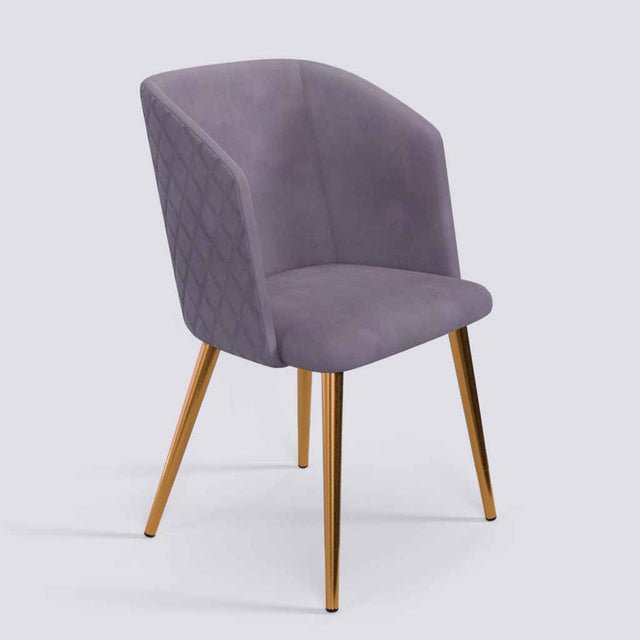 Modish Dining Chair In Rose Gold Electroplated Metal Base | 491
