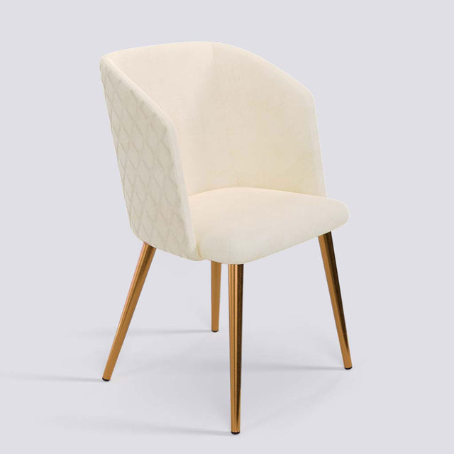 Modish Dining Chair In Rose Gold Electroplated Metal Base | 491