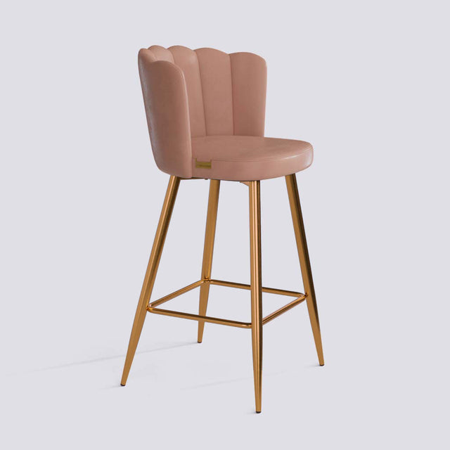 Flower Bar Stool In Rose Gold Electroplated Metal Base | 626