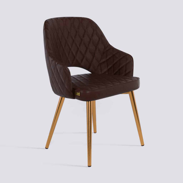 Mozza Dining Chair In Rose Gold Electroplated Metal Base | 502