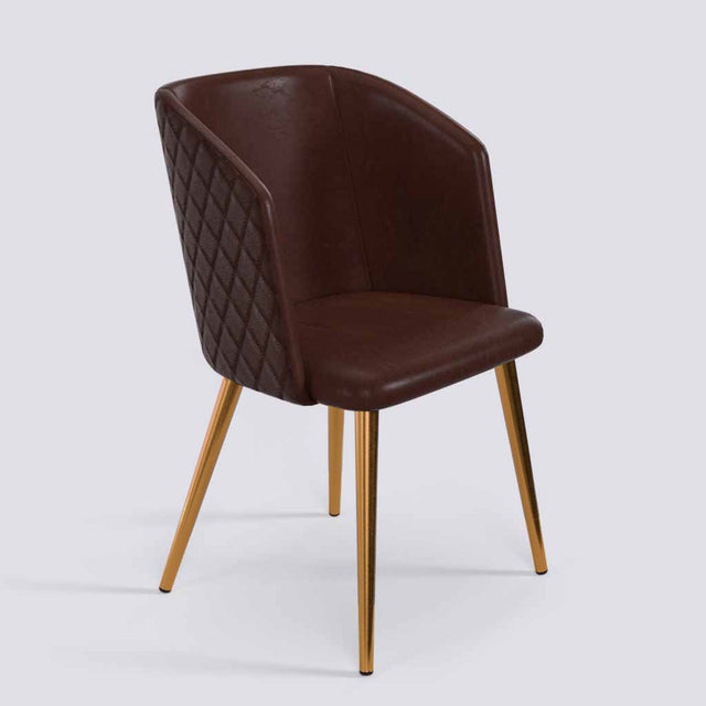 Modish Dining Chair In Rose Gold Electroplated Metal Base | 491