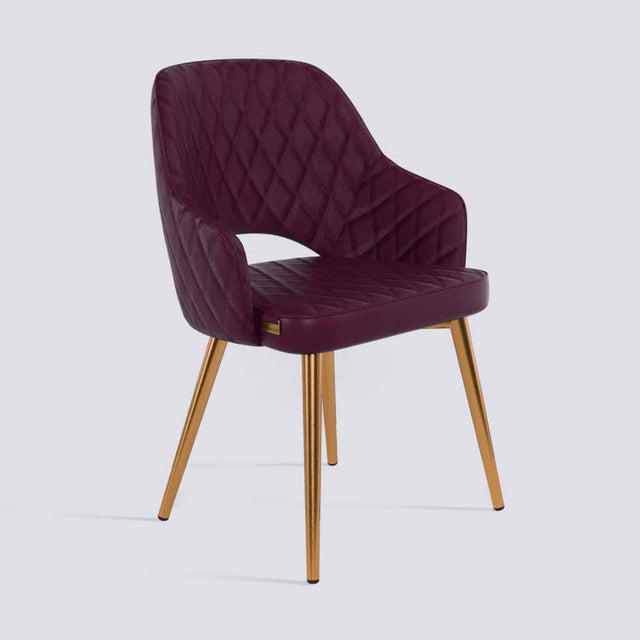 Mozza Dining Chair In Rose Gold Electroplated Metal Base | 502