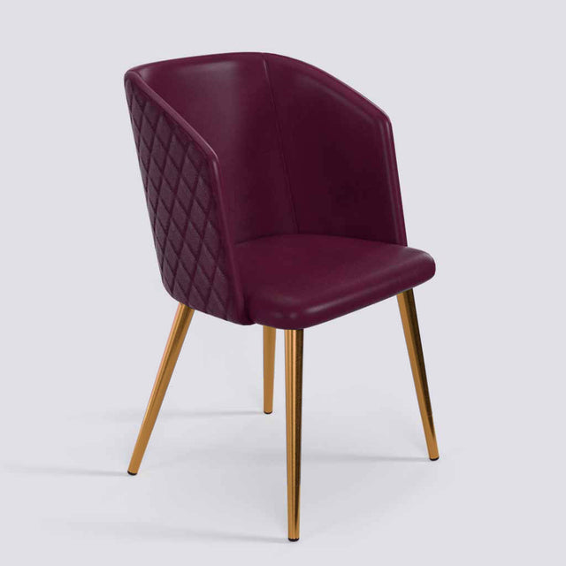 Modish Dining Chair In Rose Gold Electroplated Metal Base | 491