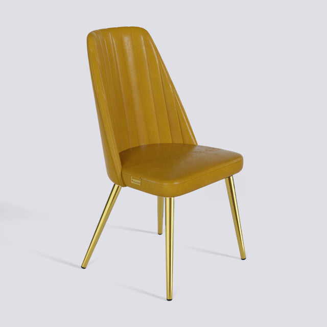 Ruston Dining Chair In Gold Electroplated Metal Base | 489