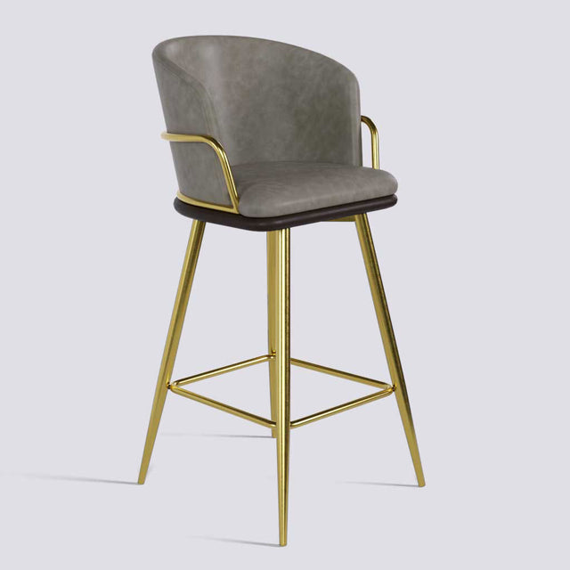 Grand Bar Stool In Gold Electroplated Metal Base | 630