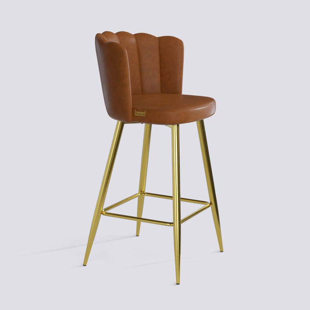 Flower Bar Stool In Gold Electroplated Metal Base | 626