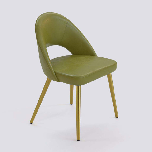 Oval Dining Chair In Gold Electroplated Metal Base | 476