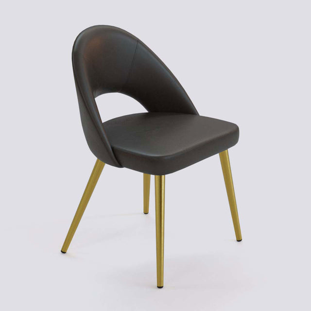 Oval Dining Chair In Gold Electroplated Metal Base | 476