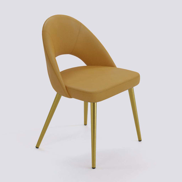 Oval Dining Chair In Gold Electroplated Metal Base | 476