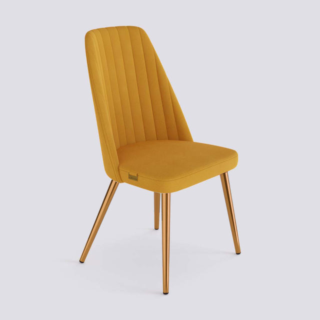 Ruston Dining Chair In Rose Gold Electroplated Metal Base | 489