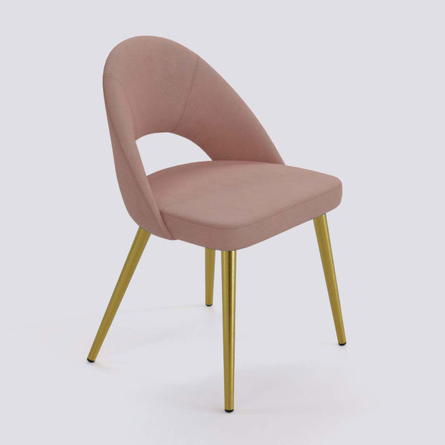 Oval Dining Chair In Gold Electroplated Metal Base | 476