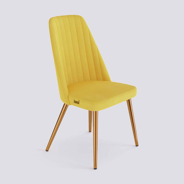 Ruston Dining Chair In Rose Gold Electroplated Metal Base | 489