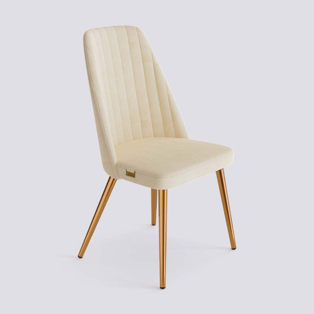Ruston Dining Chair In Rose Gold Electroplated Metal Base | 489