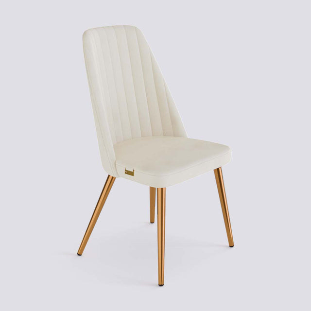 Ruston Dining Chair In Rose Gold Electroplated Metal Base | 489