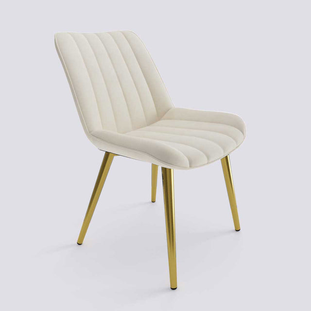 Aesthetic Dining Chair In Gold Electroplated Metal Base | 475