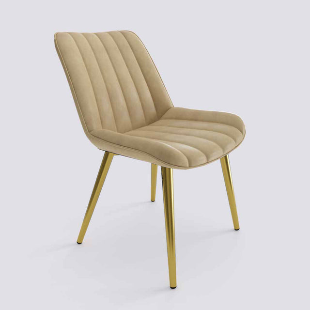 Aesthetic Dining Chair In Gold Electroplated Metal Base | 475