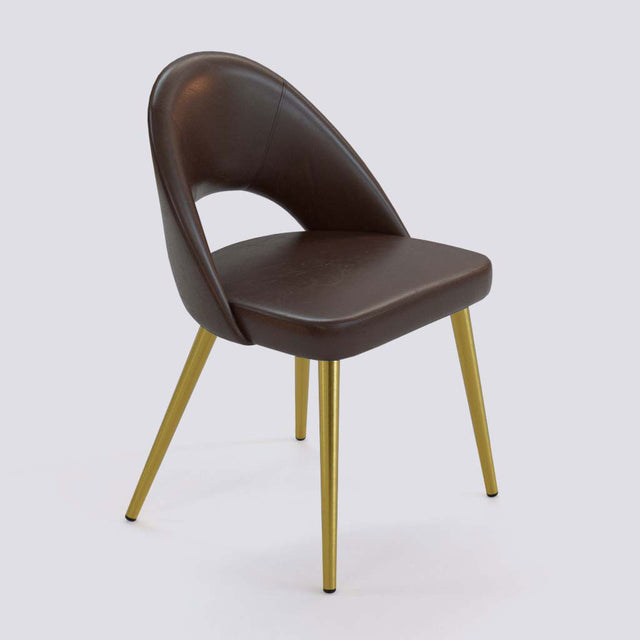 Oval Dining Chair In Gold Electroplated Metal Base | 476
