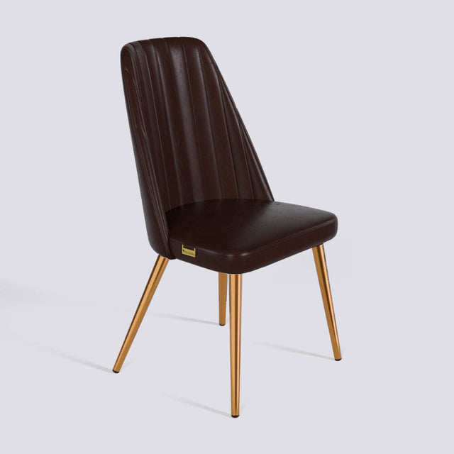 Ruston Dining Chair In Rose Gold Electroplated Metal Base | 489