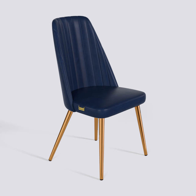 Ruston Dining Chair In Rose Gold Electroplated Metal Base | 489