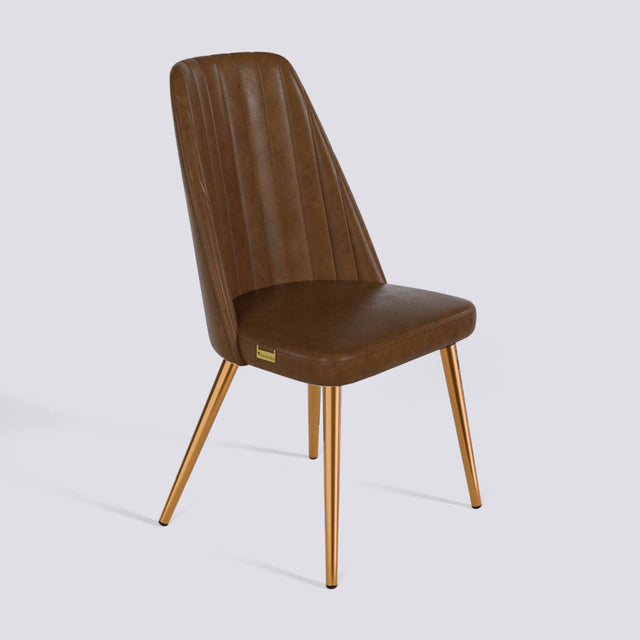 Ruston Dining Chair In Rose Gold Electroplated Metal Base | 489