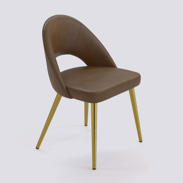 Oval Dining Chair In Gold Electroplated Metal Base | 476