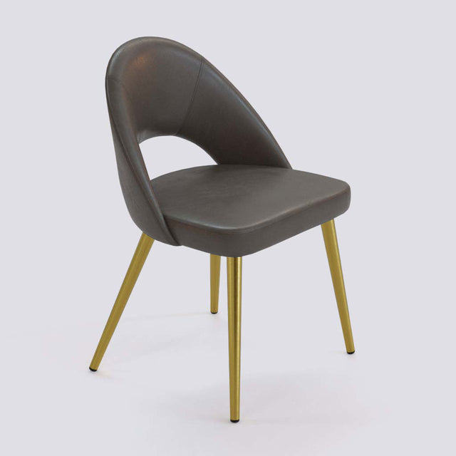 Oval Dining Chair In Gold Electroplated Metal Base | 476