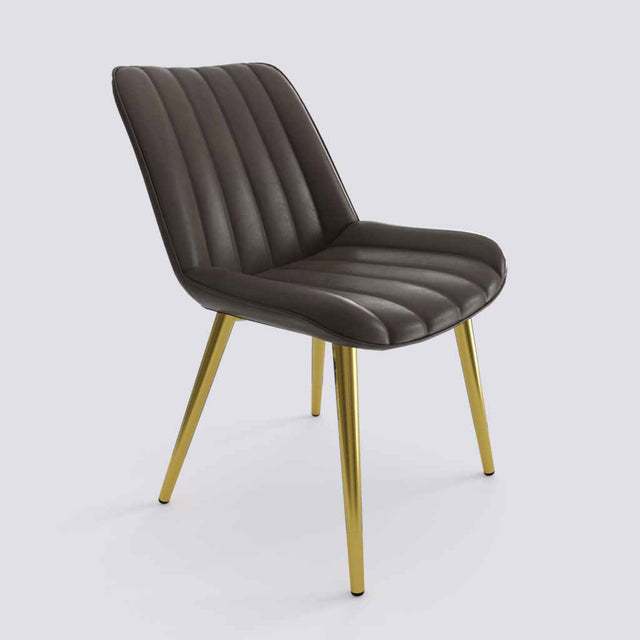 Aesthetic Dining Chair In Gold Electroplated Metal Base | 475