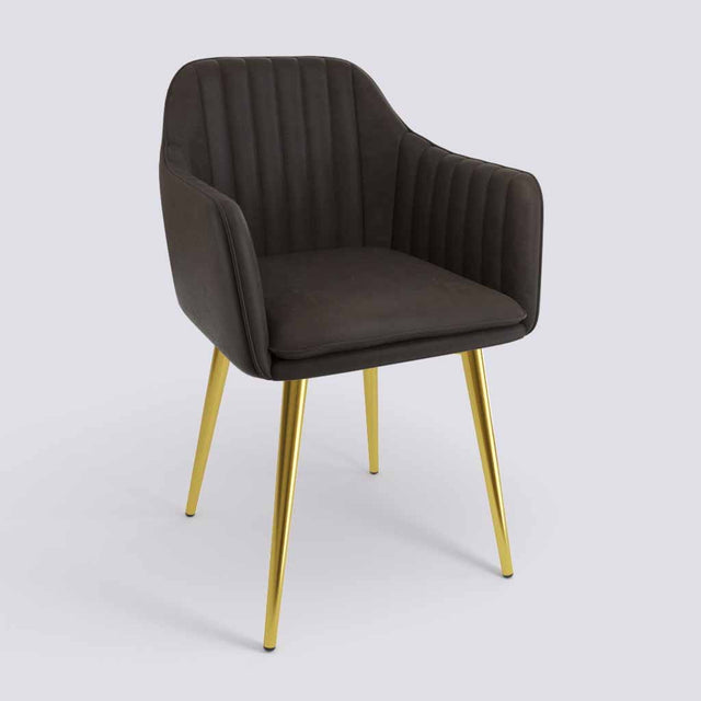 Streak Lounge Chair In Gold Electroplated Metal Base | 1919