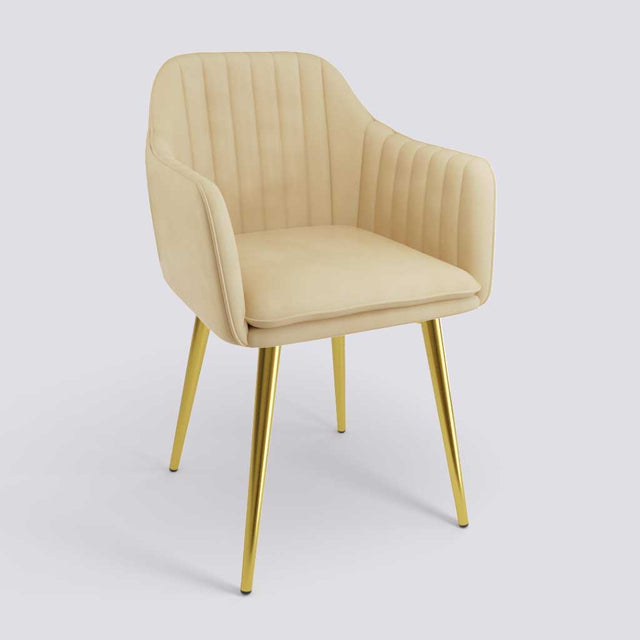 Streak Lounge Chair In Gold Electroplated Metal Base | 1919