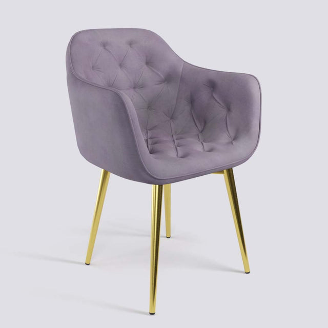 Blush Lounge Chair In Gold Electroplated Metal Base | 1920