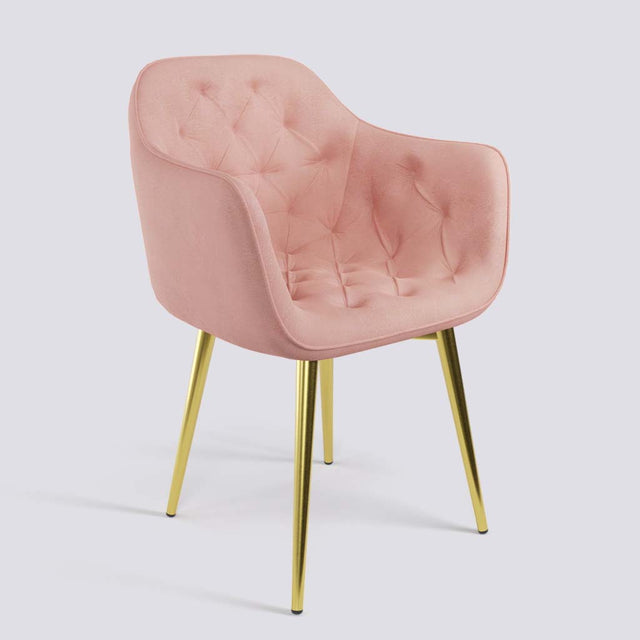 Blush Lounge Chair In Gold Electroplated Metal Base | 1920