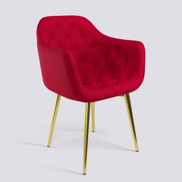 Blush Lounge Chair In Gold Electroplated Metal Base | 1920