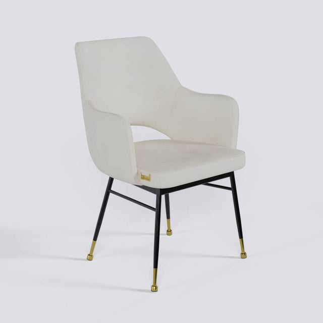 Vendow Lounge Chair In Powder Coated + Gold Caps Metal Base | 1922