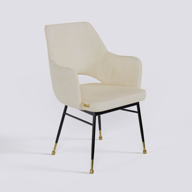 Vendow Lounge Chair In Powder Coated + Gold Caps Metal Base | 1922