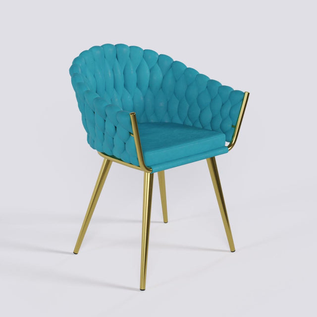 Wave Lounge Chair in Gold Electroplated Metal Base | 1932