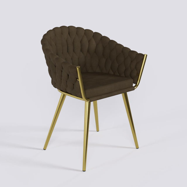 Wave Lounge Chair in Gold Electroplated Metal Base | 1932