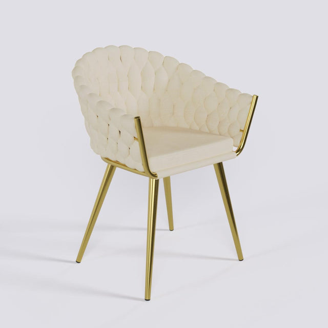 Wave Lounge Chair in Gold Electroplated Metal Base | 1932