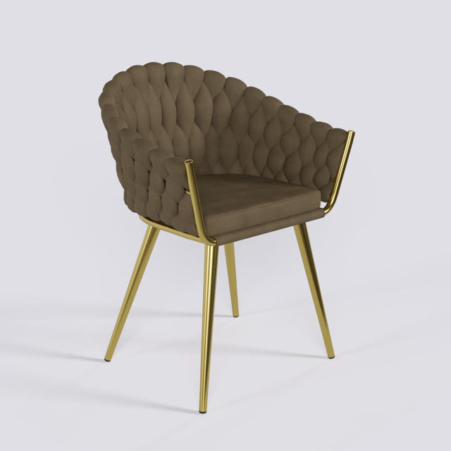 Wave Lounge Chair in Gold Electroplated Metal Base | 1932