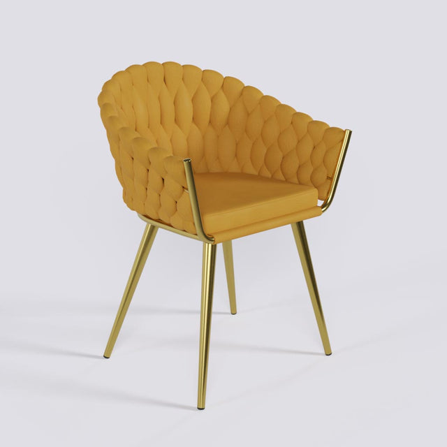 Wave Lounge Chair in Gold Electroplated Metal Base | 1932