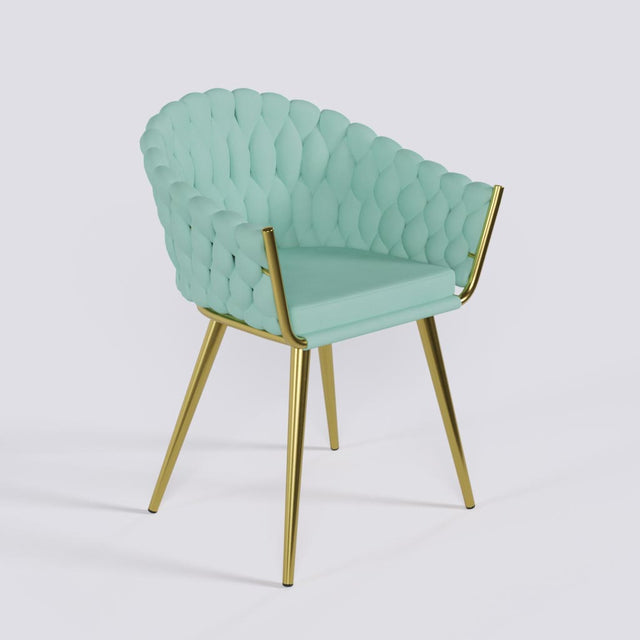 Wave Lounge Chair in Gold Electroplated Metal Base | 1932