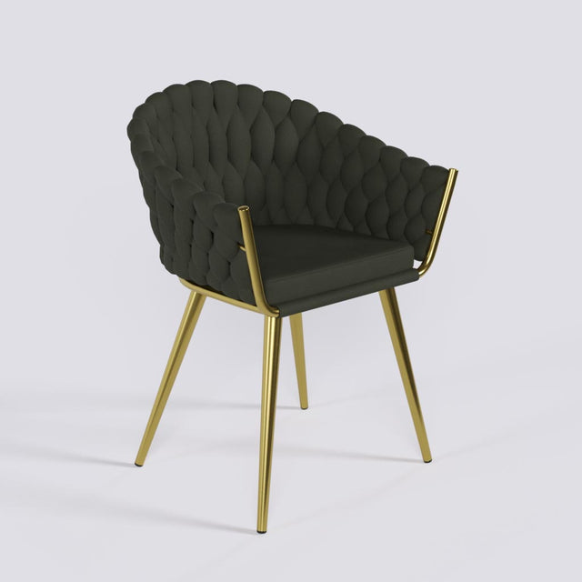 Wave Lounge Chair in Gold Electroplated Metal Base | 1932