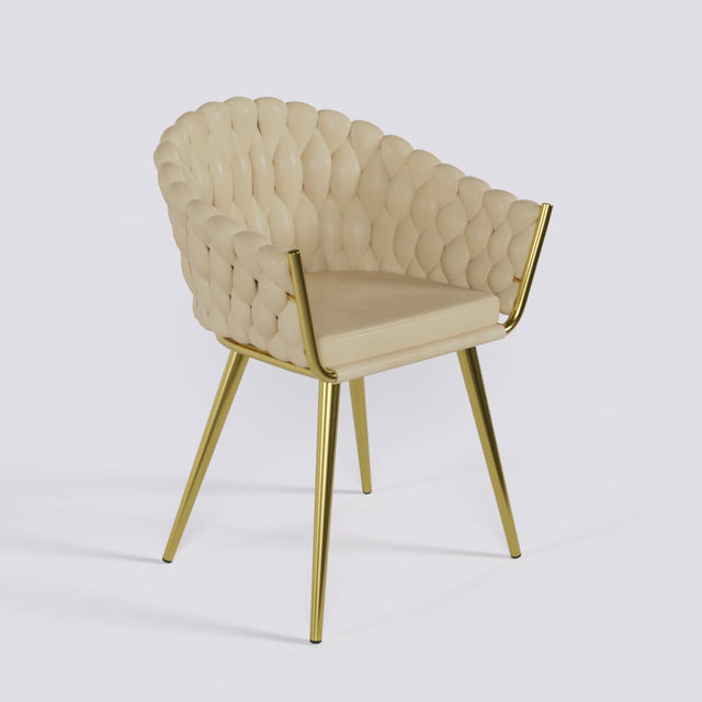 Wave Lounge Chair in Gold Electroplated Metal Base | 1932