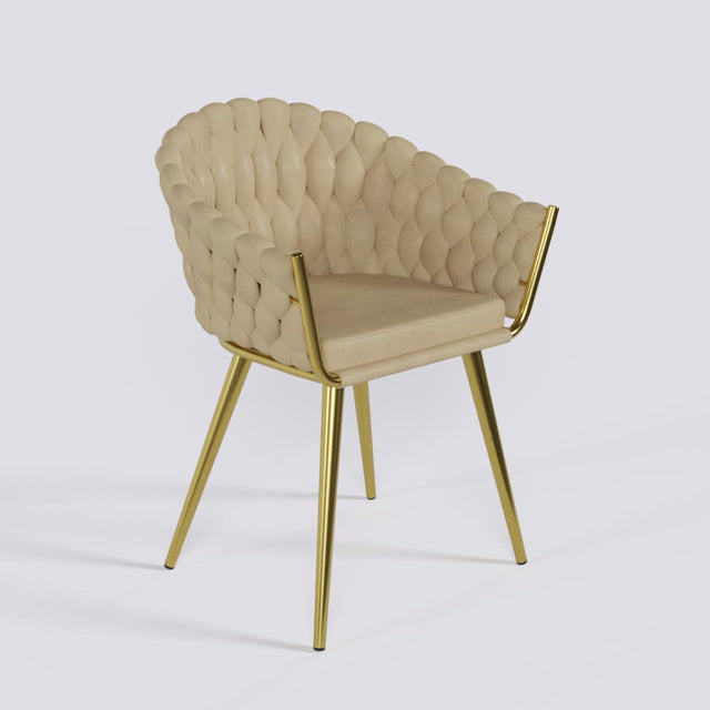 Wave Lounge Chair in Gold Electroplated Metal Base | 1932