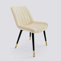 Aesthetic Dining Chair_Metal Base_Luxury_Chair_Light Beige Velvet_475_Luxe