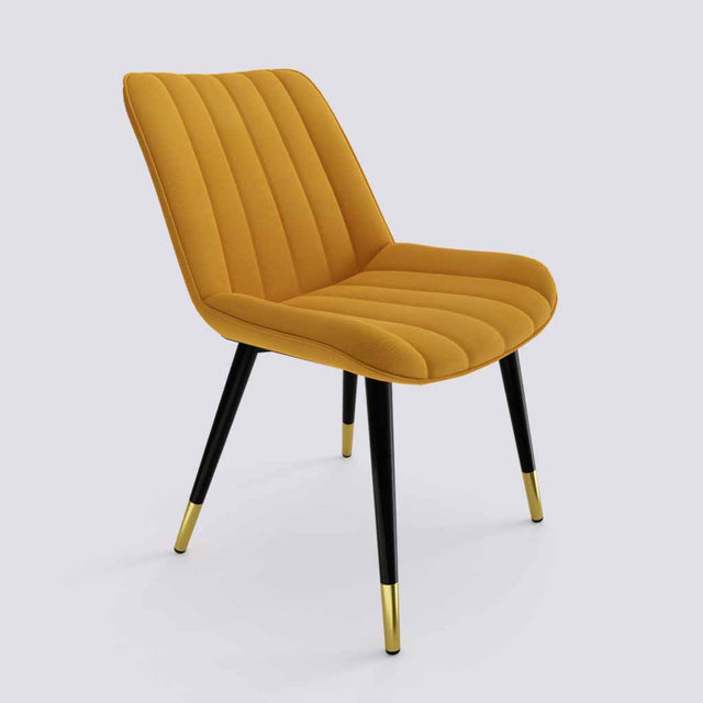 Aesthetic Dining Chair_Metal Base_Luxury_Chair_Merigold Orange Velvet_475_Luxe