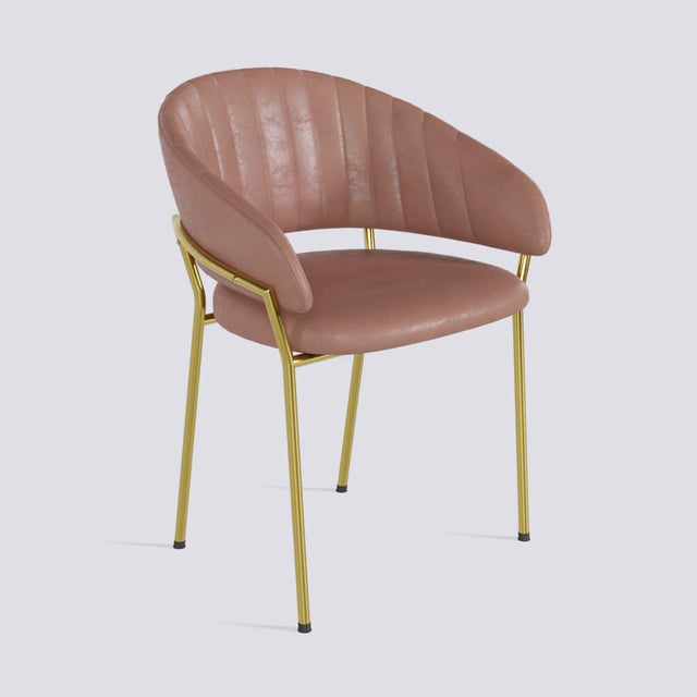 Chic Dining Chair in Gold Electroplated Metal Base | 478