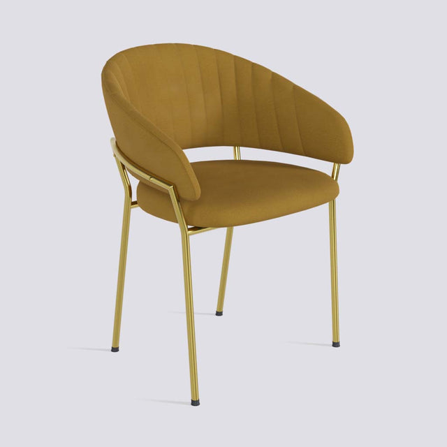 Chic Dining Chair in Gold Electroplated Metal Base | 478